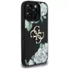 Guess Grained Roses Big 4G Logo Θήκη για Apple iPhone 16 Pro, Μαύρο