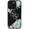 Guess Grained Roses Big 4G Logo Θήκη για iPhone 16 Pro Max, Μαύρο