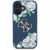 Guess Grained Roses Big 4G Logo Θήκη για Apple iPhone 16 - Μπλε