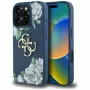 Guess Grained Roses Big 4G Logo Θήκη πλάτης για Apple iPhone 16 Pro - Μπλε