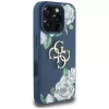 Guess Grained Roses Big 4G Logo Θήκη πλάτης για Apple iPhone 16 Pro - Μπλε