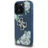 Guess Grained Roses Big 4G Logo Θήκη κινητού για iPhone 16 Pro Max, Μπλε