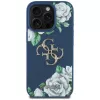 Guess Grained Roses Big 4G Logo Θήκη κινητού για iPhone 16 Pro Max, Μπλε