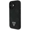 Guess Grained Hot Stamp Peony Triangle Logo MagSafe Θήκη για iPhone 16 (Μαύρο)