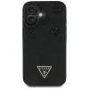 Guess Grained Hot Stamp Peony Triangle Logo MagSafe Θήκη για iPhone 16 (Μαύρο)