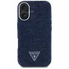 Guess Denim Triangle Logo MagSafe Θήκη για iPhone 16 Μπλε