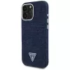 Guess Denim Triangle Logo MagSafe Θήκη για Apple iPhone 16 Pro Max Μπλε
