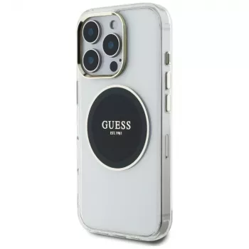 Guess IML Metal Colored Circle Classic Logo MagSafe Θήκη για iPhone 16 Pro (Μαύρο)