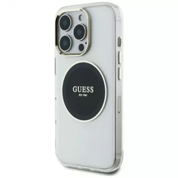 Guess IML Metal Colored Circle Classic Logo MagSafe Θήκη για iPhone 16 Pro Max (Μαύρο)
