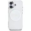 Guess IML Metal Colored Circle Classic Logo MagSafe Θήκη για iPhone 16 (Λευκό)