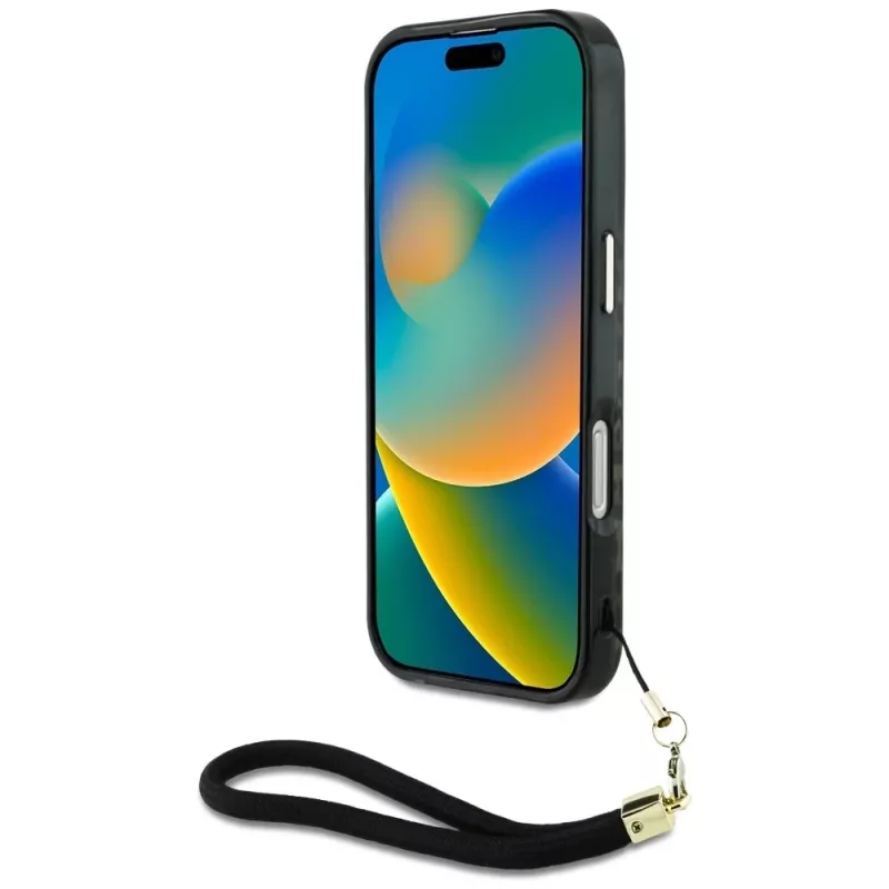 Guess HC IML Leopard Triangle Θήκη για iPhone 16 με κορδόνι, Καφέ, MagSafe