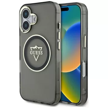Guess IML Metal Mountain Logo MagSafe Θήκη για iPhone 16 (Μαύρο)