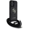 Guess 4G Big Logo Cord Strap Crossbody Θήκη για iPhone 16, Μαύρο