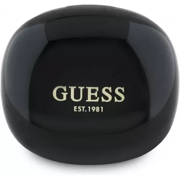 Guess Flat Classic Logo Electroplated TWS Ακουστικά με Θήκη φόρτισης (Μαύρο)