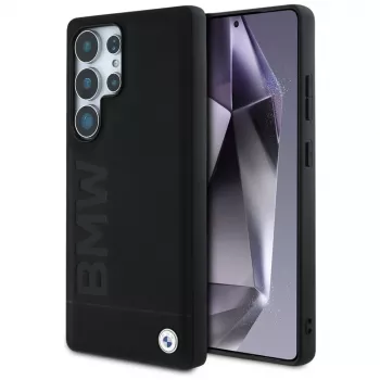 BMW Leather Big Wordmark Θήκη για Samsung Galaxy S25 Ultra Μαύρο