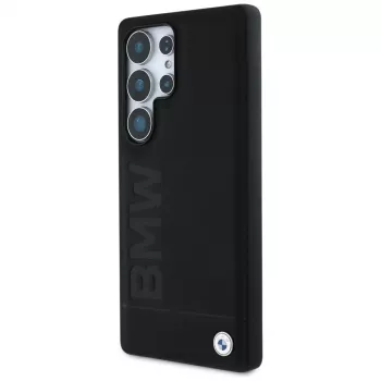 BMW Leather Big Wordmark Θήκη για Samsung Galaxy S25 Ultra Μαύρο