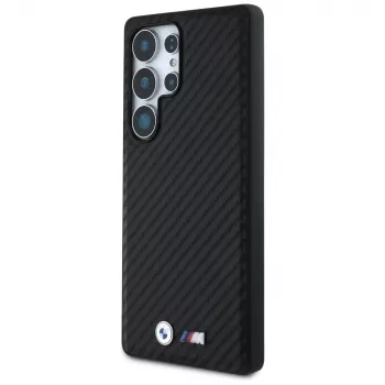 BMW Leather Carbon MagSafe Θήκη για Samsung Galaxy S25 Ultra Μαύρο