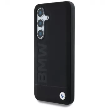 BMW Leder Big Wordmark Θήκη για Samsung Galaxy S25 Μαύρο