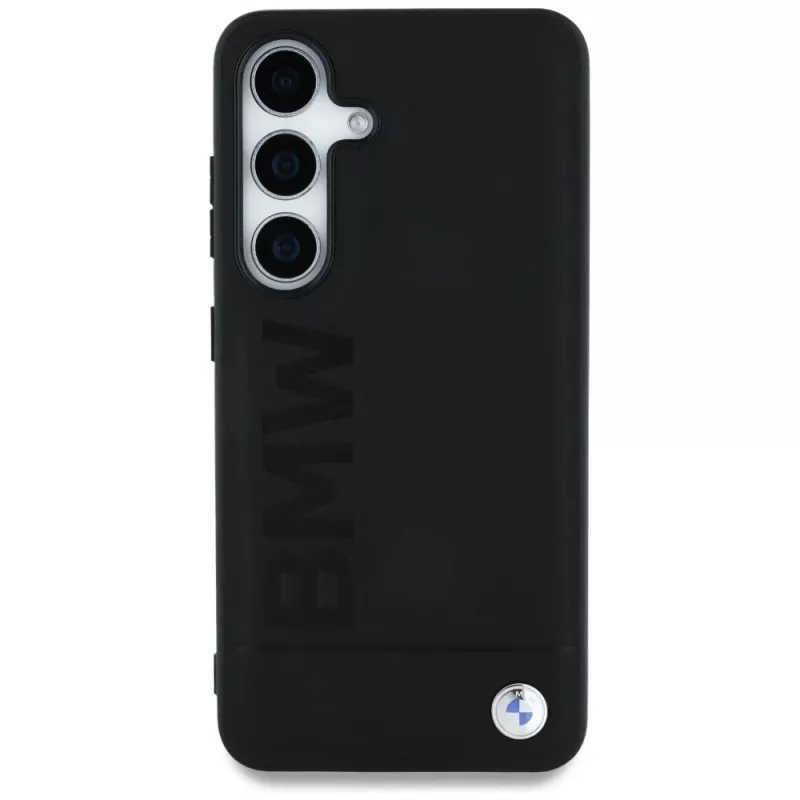 BMW Leder Big Wordmark Θήκη για Samsung Galaxy S25 Μαύρο