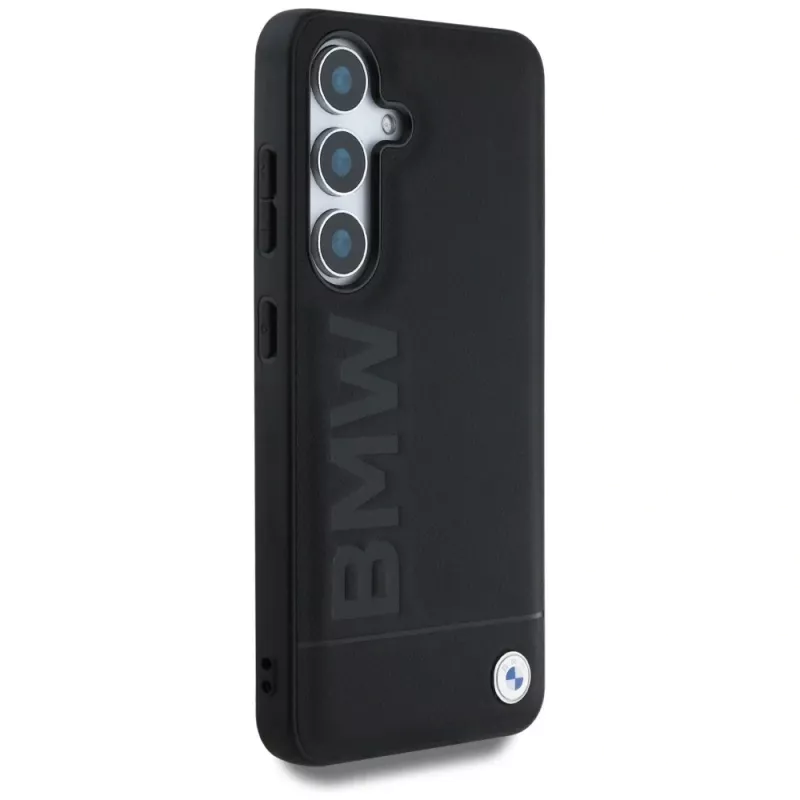 BMW Leather Big Wordmark Θήκη για Samsung Galaxy S25+ Μαύρο