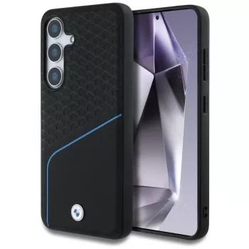 BMW Leder-TEXTURED και Glatt MagSafe Θήκη για Samsung Galaxy S25 Μαύρο