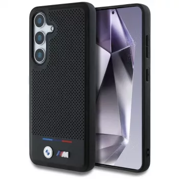 BMW Leder-Tricolor-Streifen MagSafe Θήκη για Samsung Galaxy S25 Μαύρο