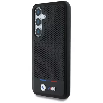 BMW Leder-Tricolor-Streifen MagSafe Θήκη για Samsung Galaxy S25 Μαύρο