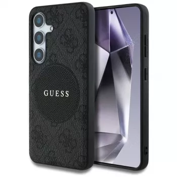 Guess 4G Round Patch Classic Logo MagSafe Θήκη για Samsung Galaxy S25+ (Μαύρο)