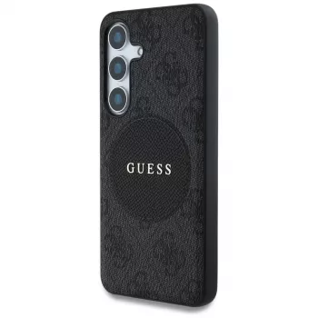 Guess 4G Round Patch Classic Logo MagSafe Θήκη για Samsung Galaxy S25+ (Μαύρο)