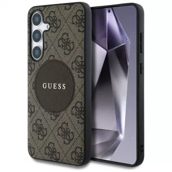 Guess 4G Round Patch Classic Logo MagSafe Θήκη για Samsung Galaxy S25+ (Καφέ)
