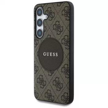 Guess 4G Round Patch Classic Logo MagSafe Θήκη για Samsung Galaxy S25+ (Καφέ)