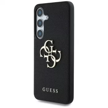 Guess Grained Big 4G Logo Small Classic Logo Πίσω Κάλυμμα για Samsung Galaxy S25, Μαύρο