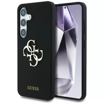 Guess Silicone Big 4G Logo Bottom Script Θήκη για Samsung Galaxy S25, Μαύρο