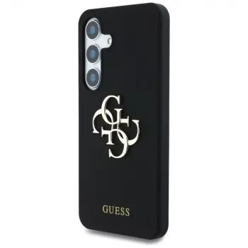 Guess Silicone Big 4G Logo Bottom Script Θήκη για Samsung Galaxy S25, Μαύρο