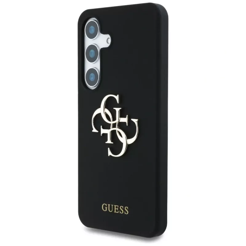 Guess Silicone Big 4G Logo Bottom Script Θήκη για Samsung Galaxy S25, Μαύρο