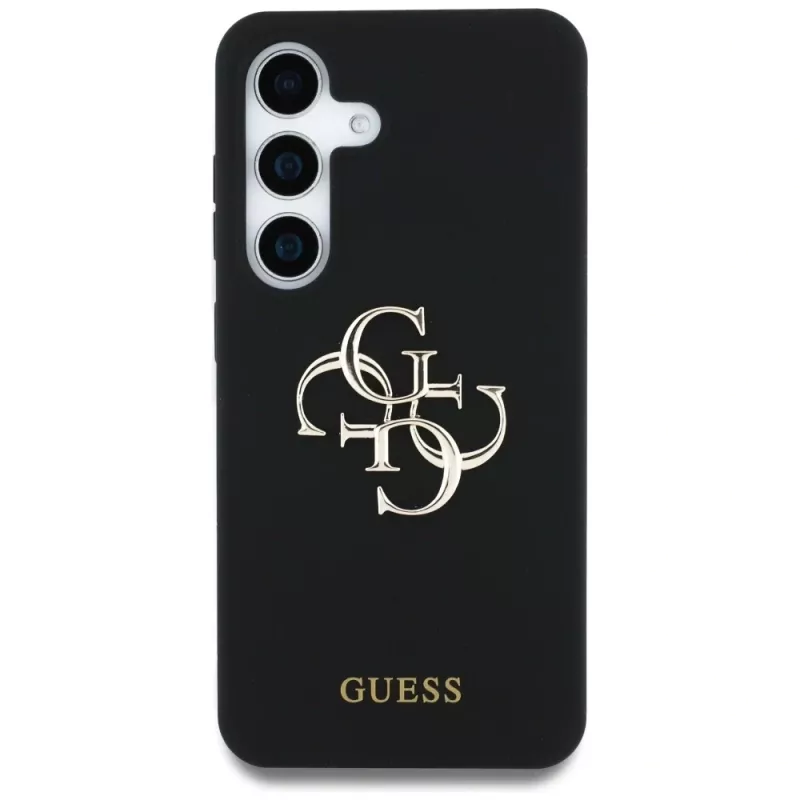 Guess Silicone Big 4G Logo Bottom Script Θήκη για Samsung Galaxy S25, Μαύρο