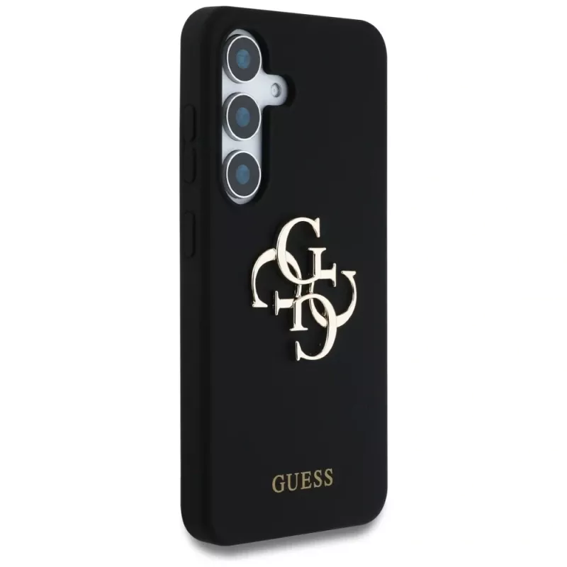 Guess Silicone Big 4G Logo Bottom Script Θήκη για Samsung Galaxy S25, Μαύρο