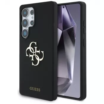 Guess Silicone Big 4G Logo Bottom Script Θήκη για Samsung Galaxy S25 Ultra - Μαύρο