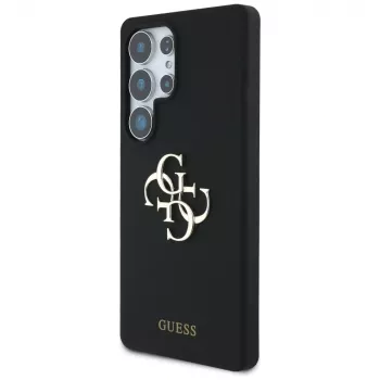 Guess Silicone Big 4G Logo Bottom Script Θήκη για Samsung Galaxy S25 Ultra - Μαύρο