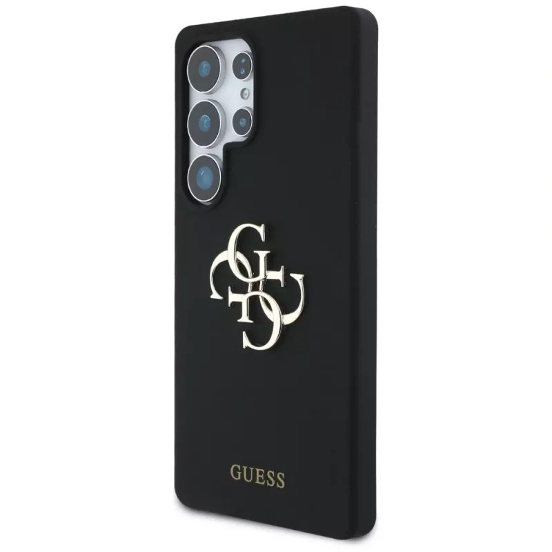 Guess Silicone Big 4G Logo Bottom Script Θήκη για Samsung Galaxy S25 Ultra - Μαύρο