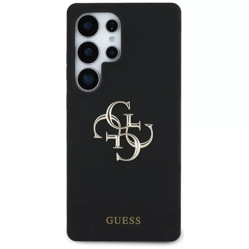 Guess Silicone Big 4G Logo Bottom Script Θήκη για Samsung Galaxy S25 Ultra - Μαύρο