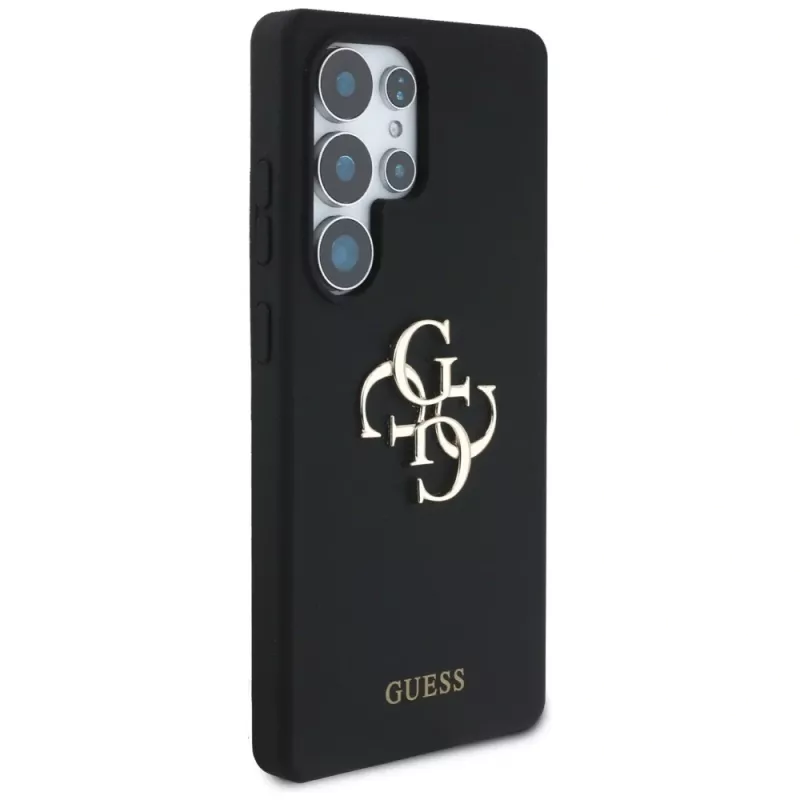 Guess Silicone Big 4G Logo Bottom Script Θήκη για Samsung Galaxy S25 Ultra - Μαύρο