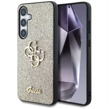 Guess Fixed Glitter Big 4G Metal Logo Πίσω Κάλυμμα για Samsung Galaxy S25 - Χρυσό