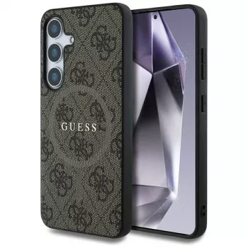 Guess Leather 4G Colored Ring Classic Logo MagSafe Θήκη για Samsung Galaxy S25 (Καφέ)