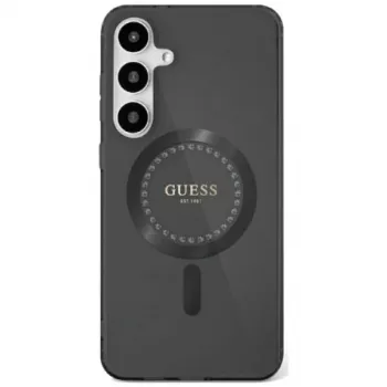 Guess Rhinestones Printed Classic Logo MagSafe Θήκη για Samsung Galaxy S25 (Μαύρο)
