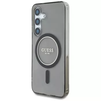 Guess Glitter Circle Classic Logo MagSafe Θήκη για Samsung Galaxy S25 Μαύρο