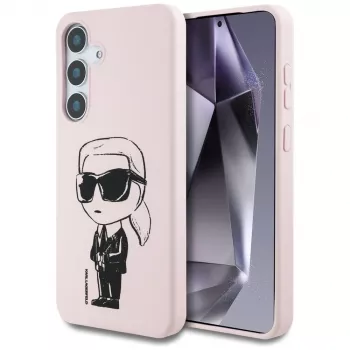 KARL LAGERFELD Silicone Graffiti Ikonik Printed Logo MagSafe Θήκη για Samsung Galaxy S25 - Ροζ
