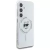 Karl Lagerfeld Button Choupette Head Printed Logo MagSafe Θήκη για Samsung Galaxy S25 Λευκό