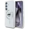 Karl Lagerfeld Button Choupette Head Printed Logo MagSafe Θήκη για Samsung Galaxy S25 Λευκό