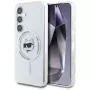 Karl Lagerfeld Button Choupette Head Printed Logo MagSafe Θήκη για Samsung Galaxy S25+ Λευκό
